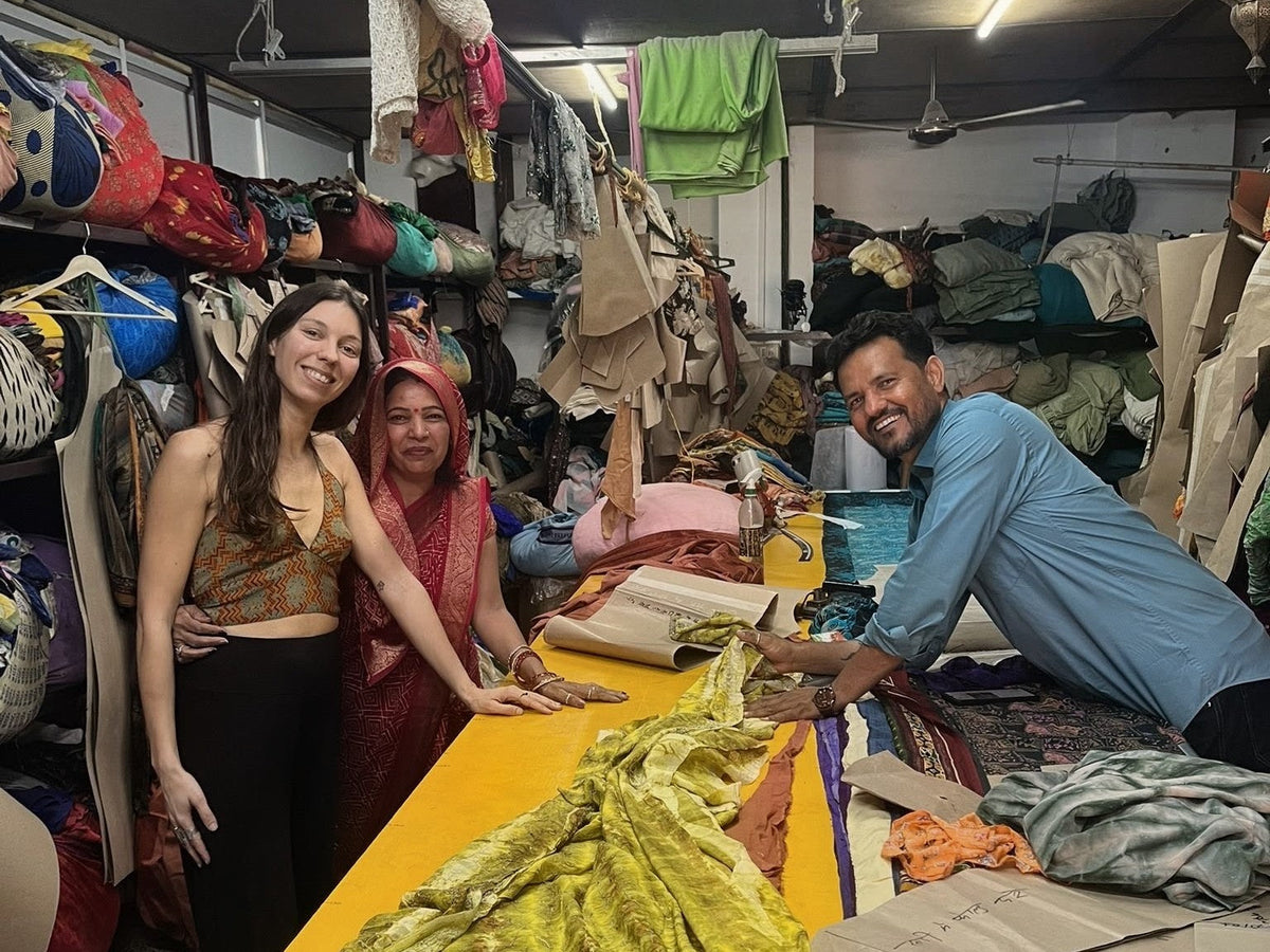 The story of Yayavara Creation, from Marseille to the family atelier in Rajasthan, vintage sari silk upcycled by hand