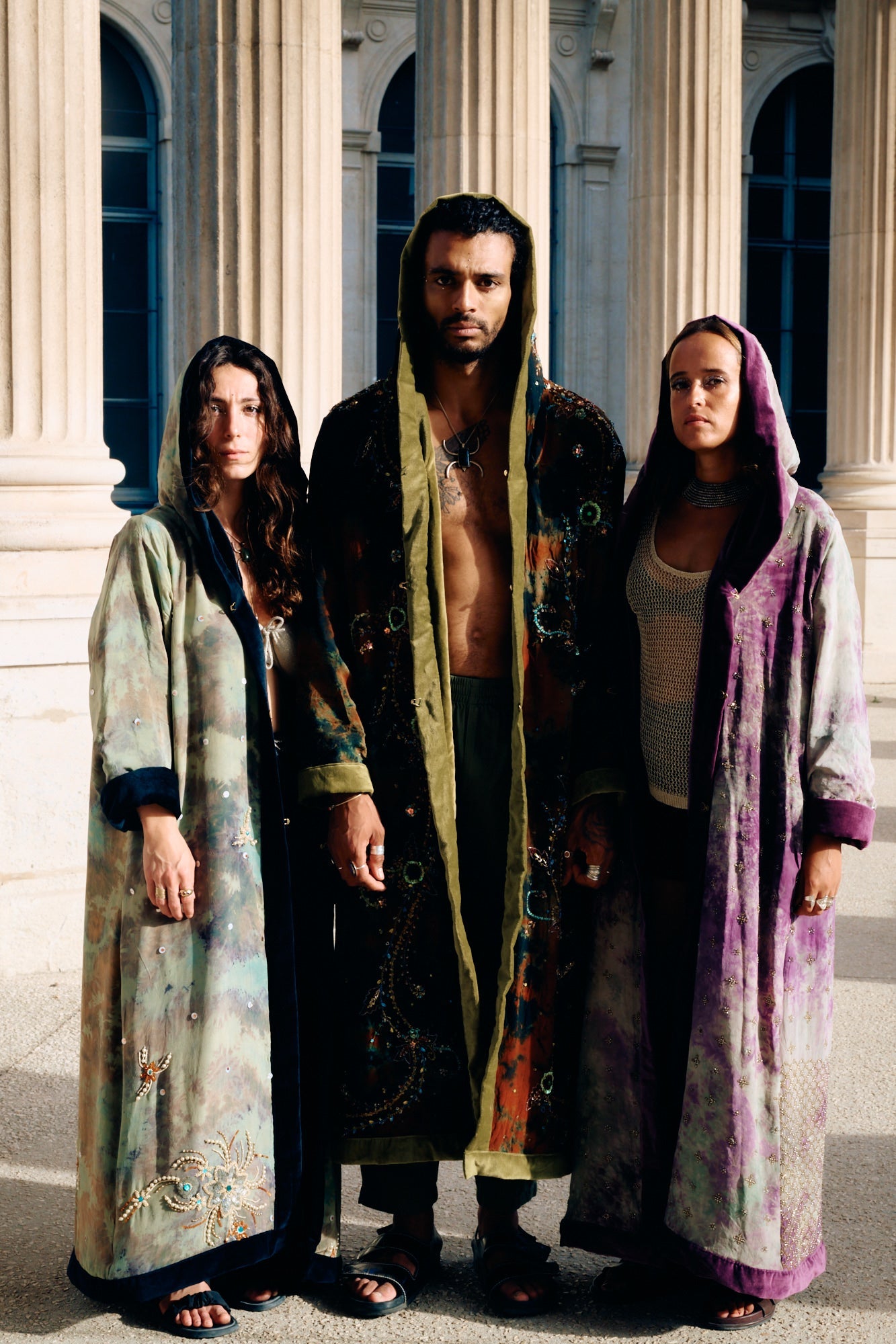 The Ritual an enveloping and unique piece of garment with embroidery made conscioulsy 
