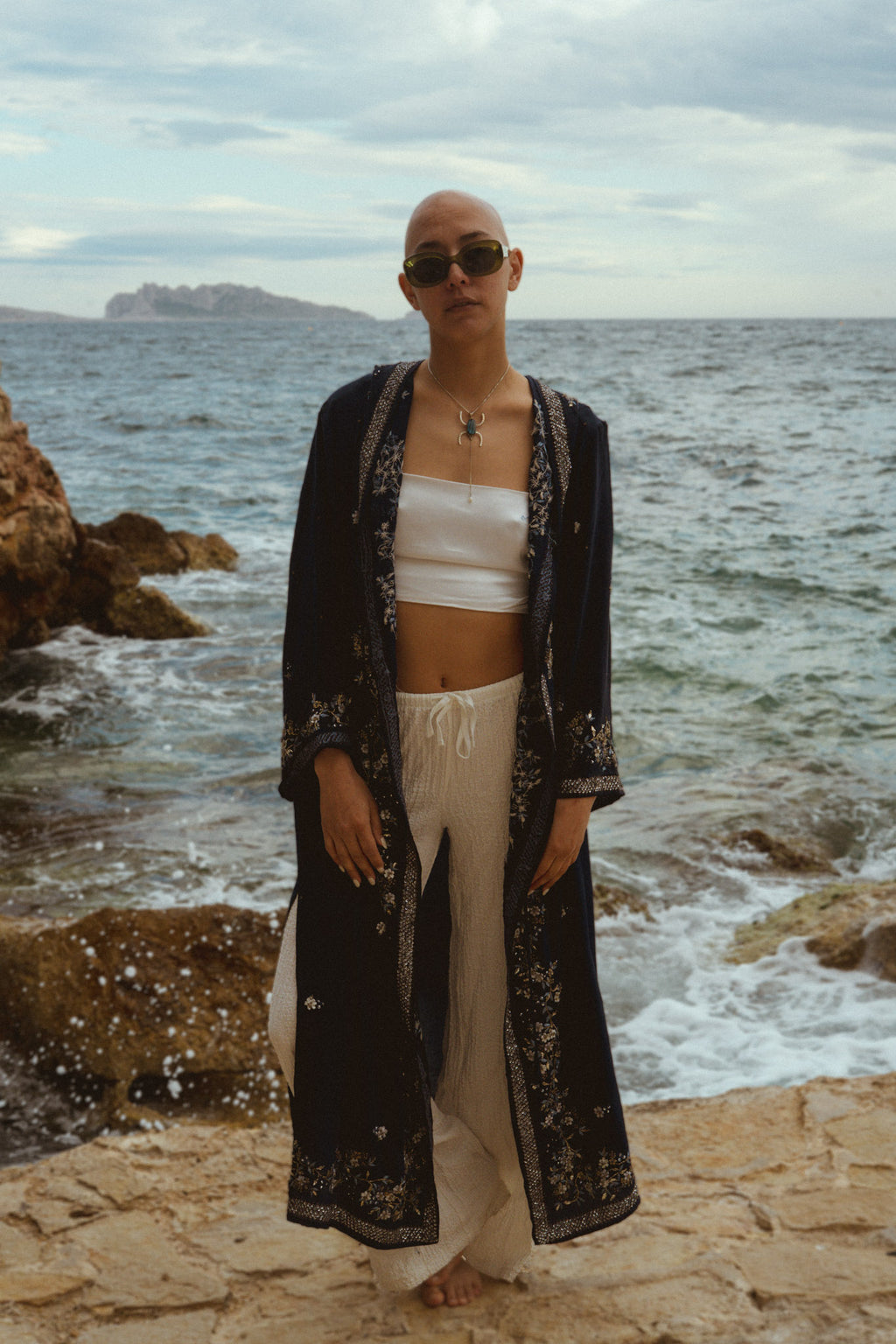 Silk kimono embroidery upcycled silk jacket 
