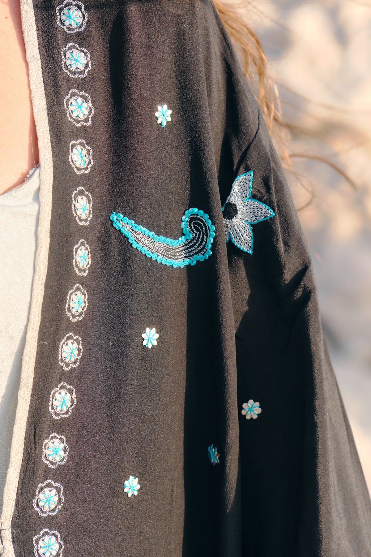 Details fabric The Eternal long vintage natural silk by Yayavara Creation