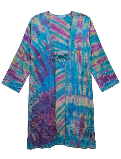 FlatLay Zephyr frontside natural silk jacket handmade embroidery