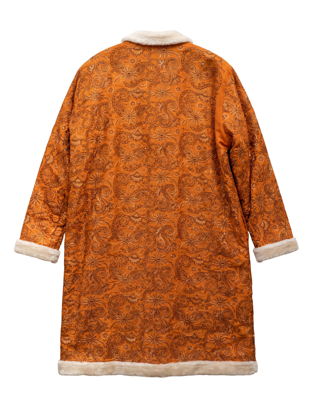 Flatlay Backside The Magical long coat long sleeves fake fur lining comfortable and cosy one of a kind piece of garment 