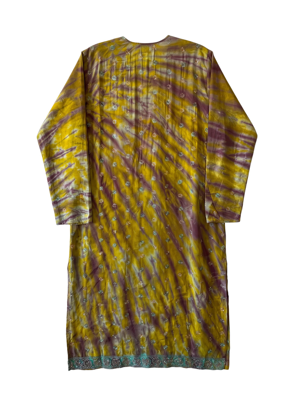 Flatlay Backside The Eternal The sacred Knot pure silk garment kimono jacket with handmade embroidery Yayavara Creation