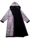 Flatlay The Ritual M/L hooded long coat purple with an embroidered feather