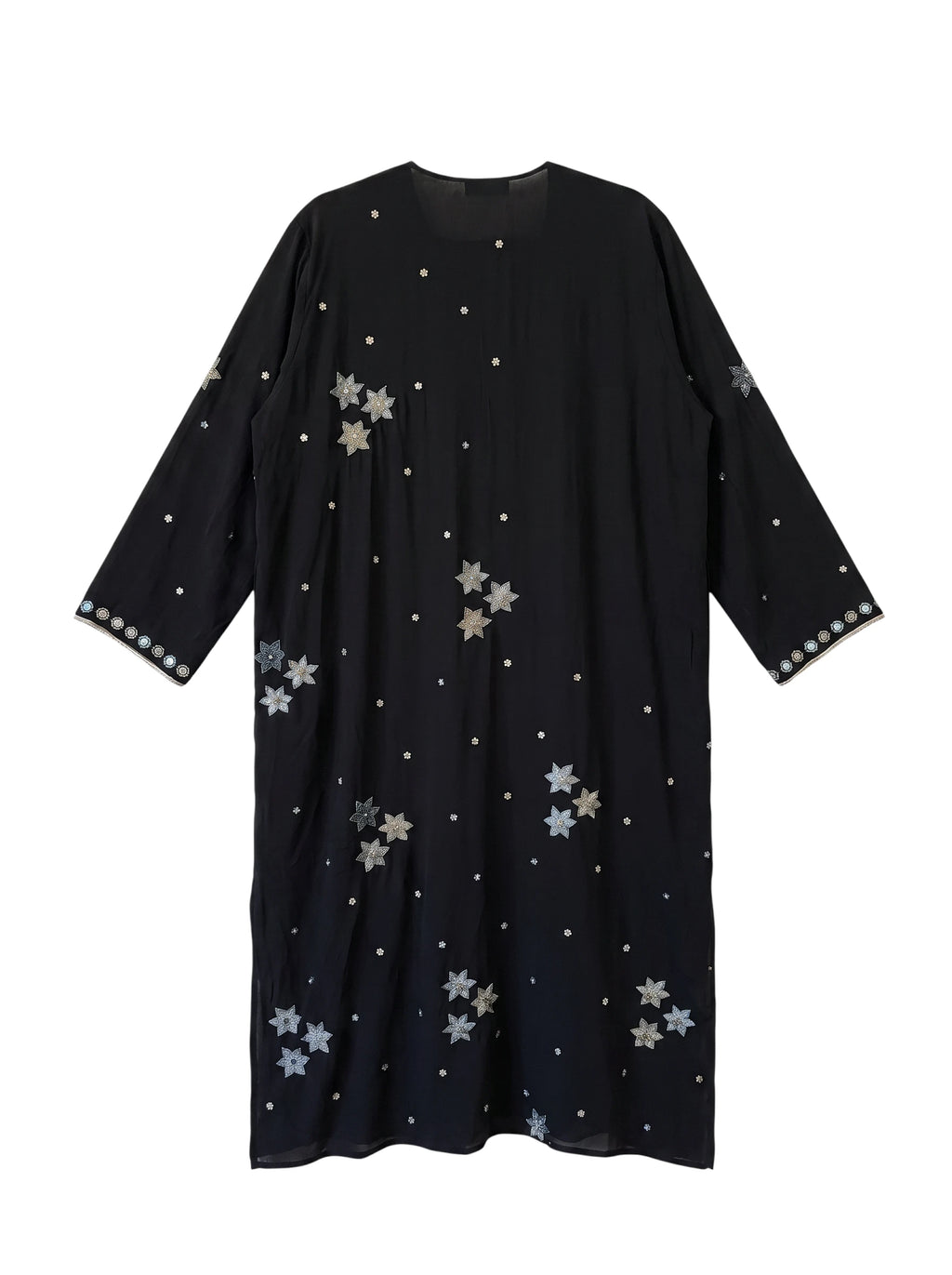 Flatlay backside long silk kimono coat Yayavara Creation