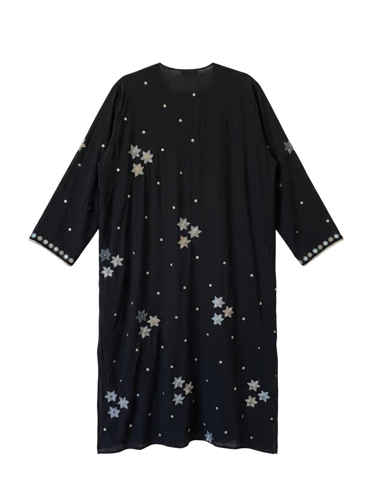 Flatlay backside long silk kimono coat Yayavara Creation
