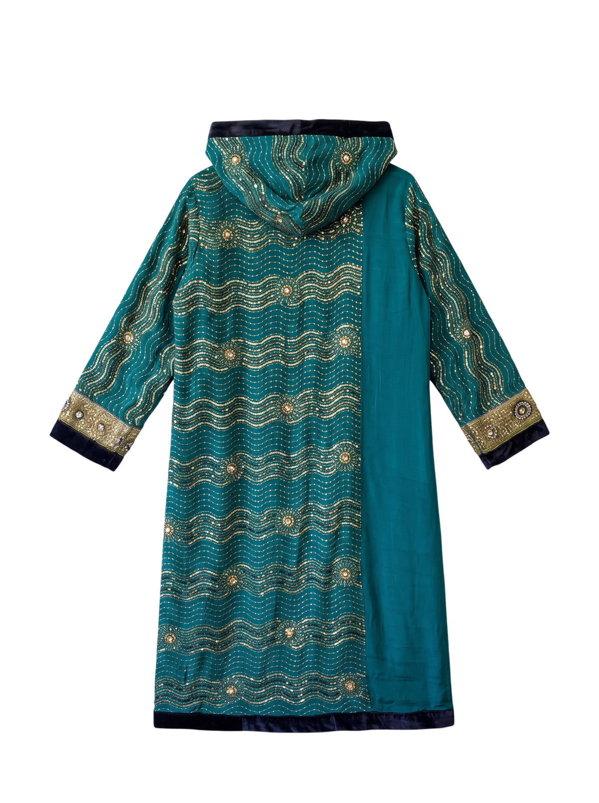The Ritual · The Hooded Vow · One of a kind garment in pure silk with handmade embroidery, Yayavara Creation