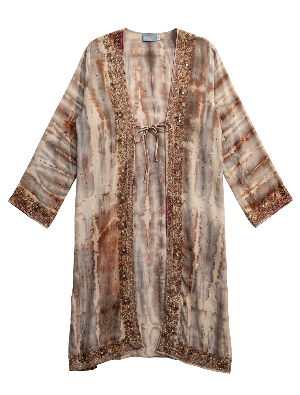 Flatlay frontside The Eternal ie and dye handmade embroideries