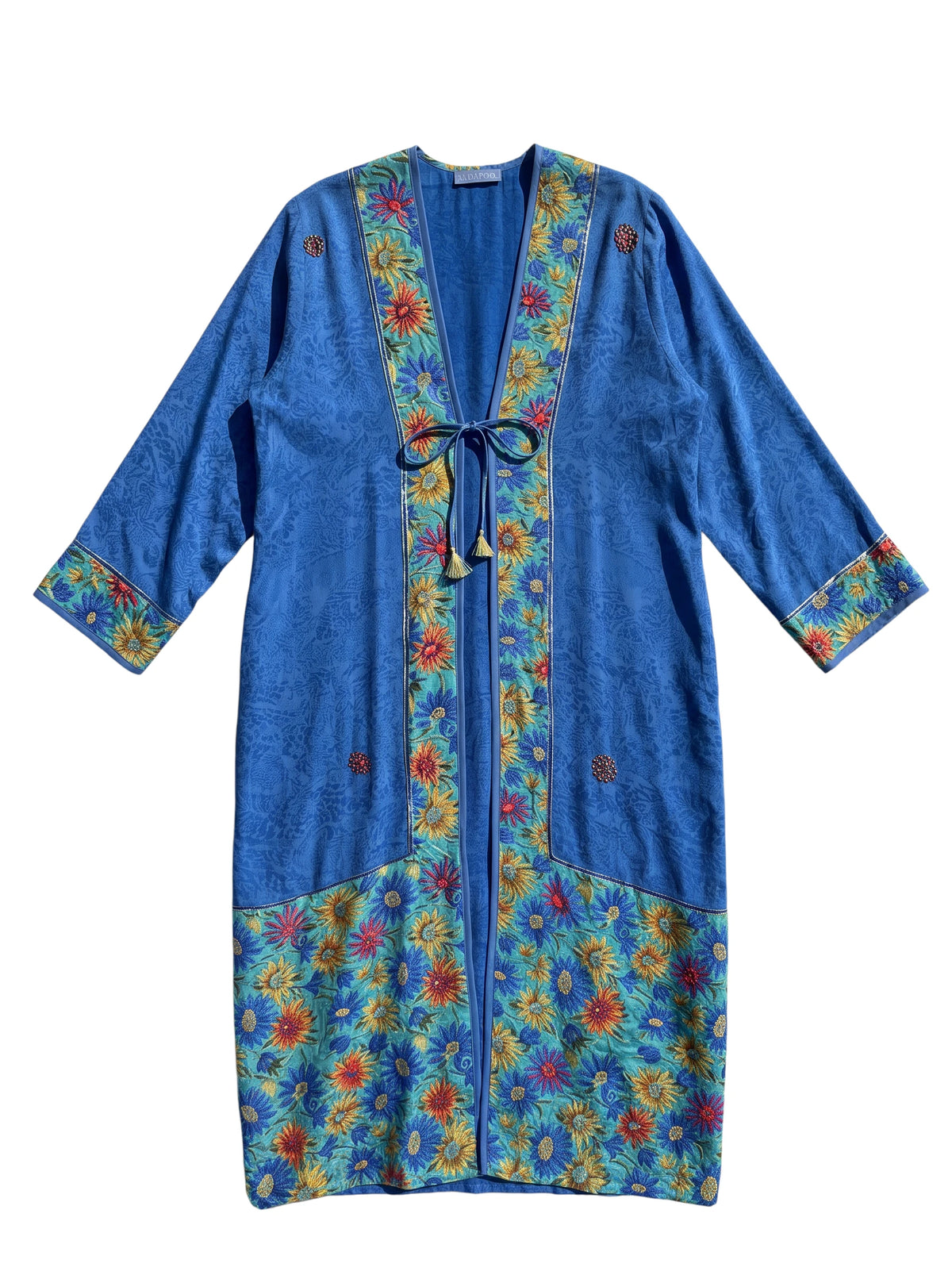 Flatlay frontside long natural silk kimono Yayavara Creation