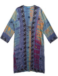Flatlay frontside long sleeves silk kimono handmade embroidery Yayavara Creation
