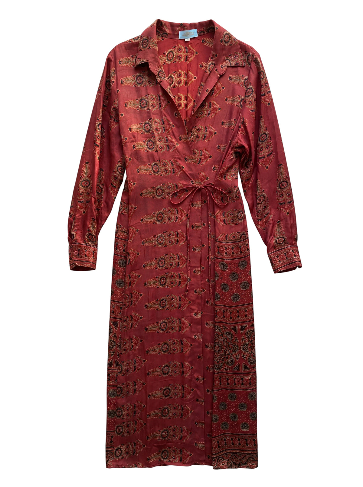 Flatlay frontside natural silk dress with embroidery unique piece of garment Yayavara Creation