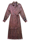 Flatlay frontside natural silk pink dress with embroidery unique piece of garment Yayavara Creation