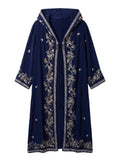 Flatlay frontside night blue natural silk jacket with embroidery unique piece of garment Yayavara Creation
