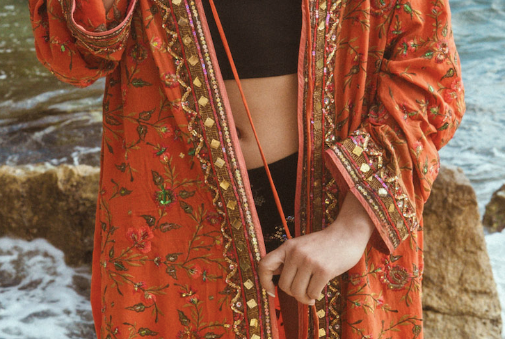 Flowers queen silk embroidered jacket