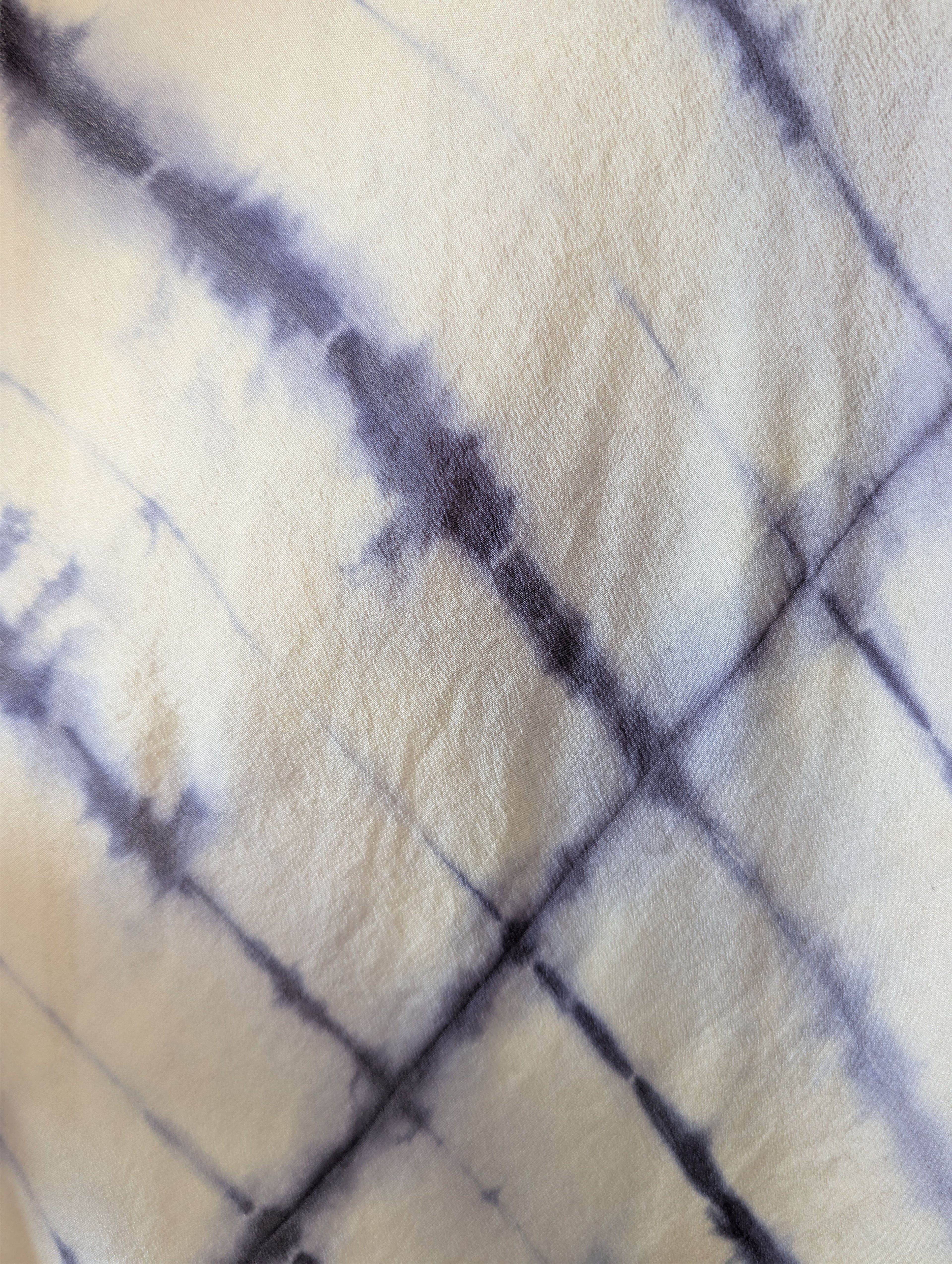 Ivory_Temple the muse natural silk tie and dye white and indigo Yayavara Creation