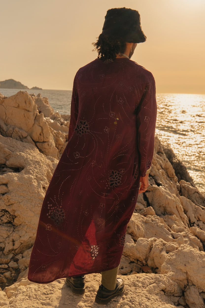 Longue veste en soie naturelle modele The Eternal Yayavara Creation