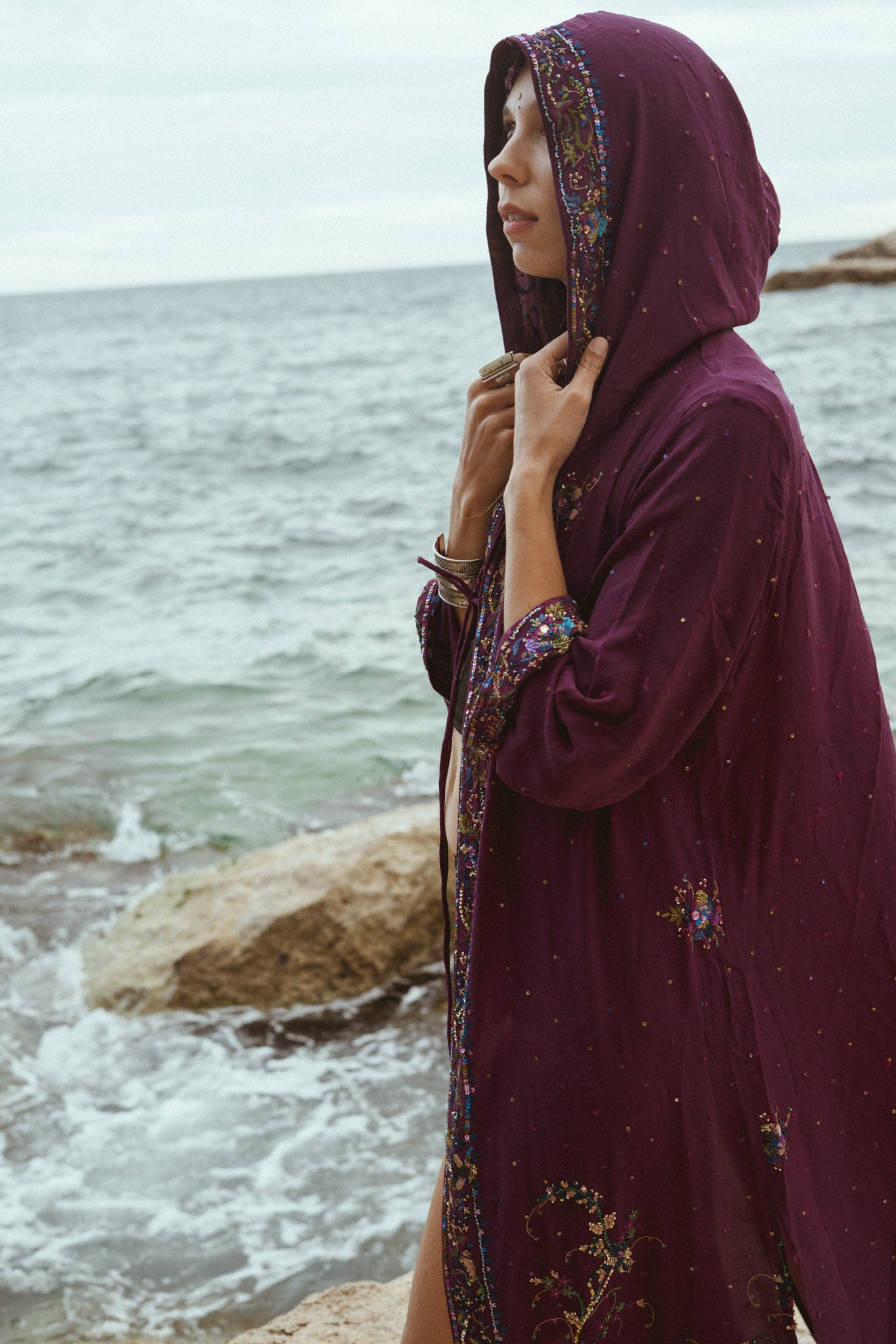 Mystic purple silk jacket
