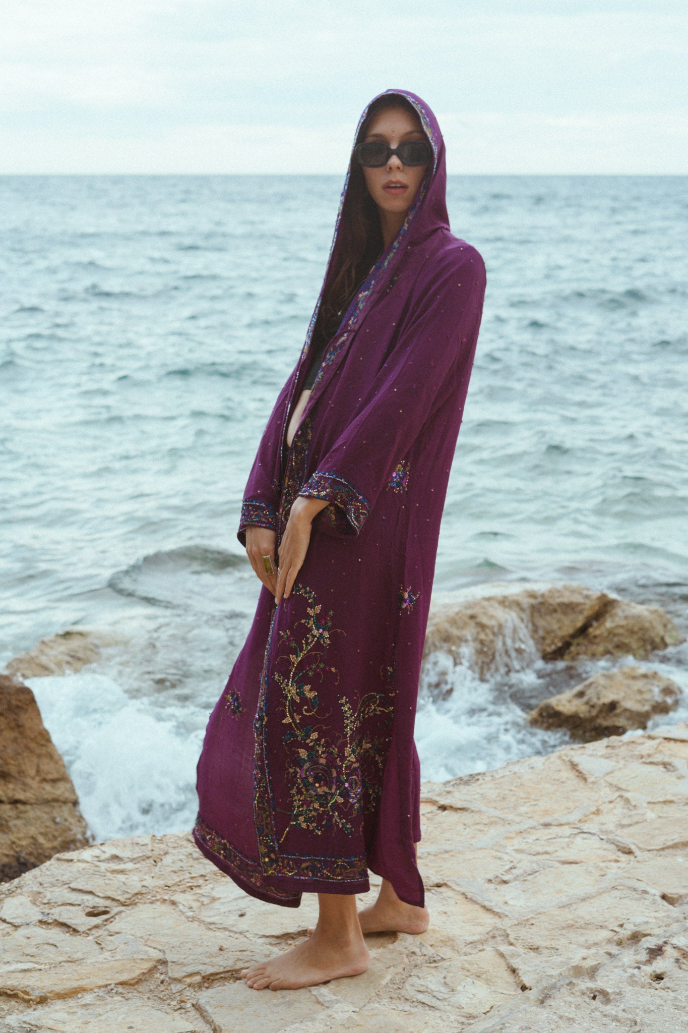 Mystic purple silk jacket
