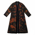 The Ceremonial unisex design long silk coat with handmade embroidery dark black and dark red by Yayavara Creation
