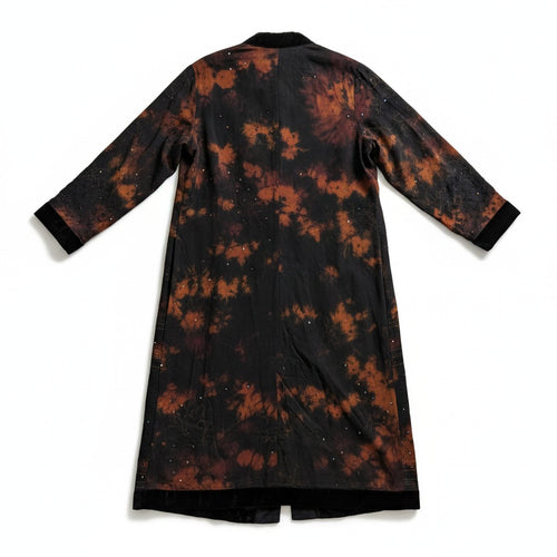 The Ceremonial long silk coat kimono unisex design oversize style by Yayavara Creation