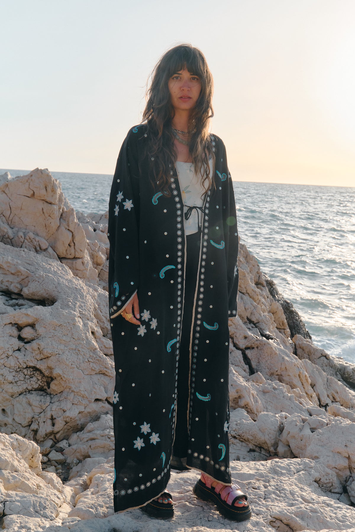 The Eternal long silk kimono jacket with handmade by Yayavara Creation