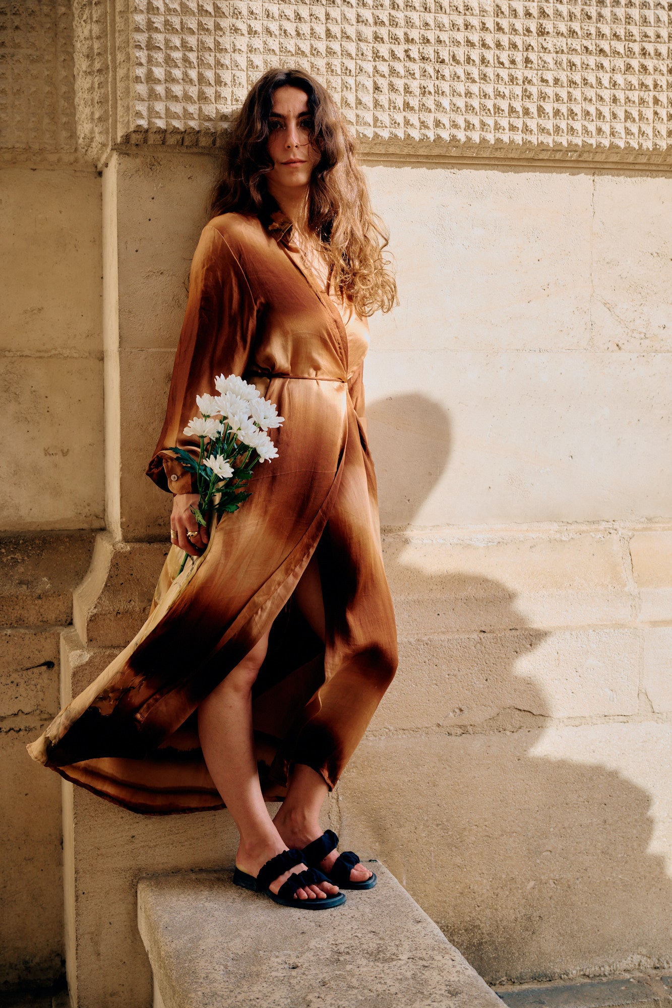Robe portefeuille The Freedom en soie naturelle à partir de sari indien vintage pièce unique au monde mode éco-responsable
