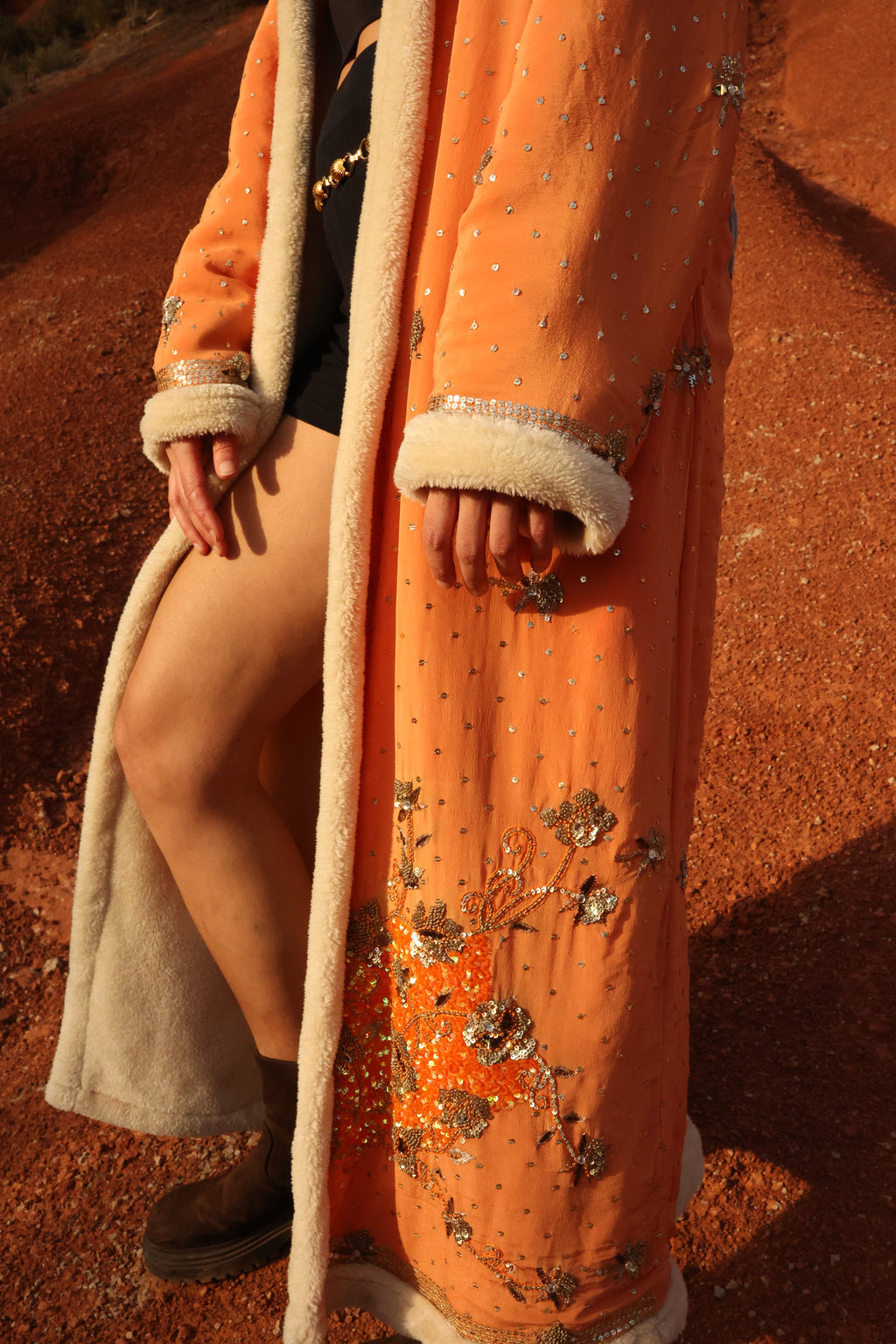 The Magical - Autumn Queen silk kimono fur