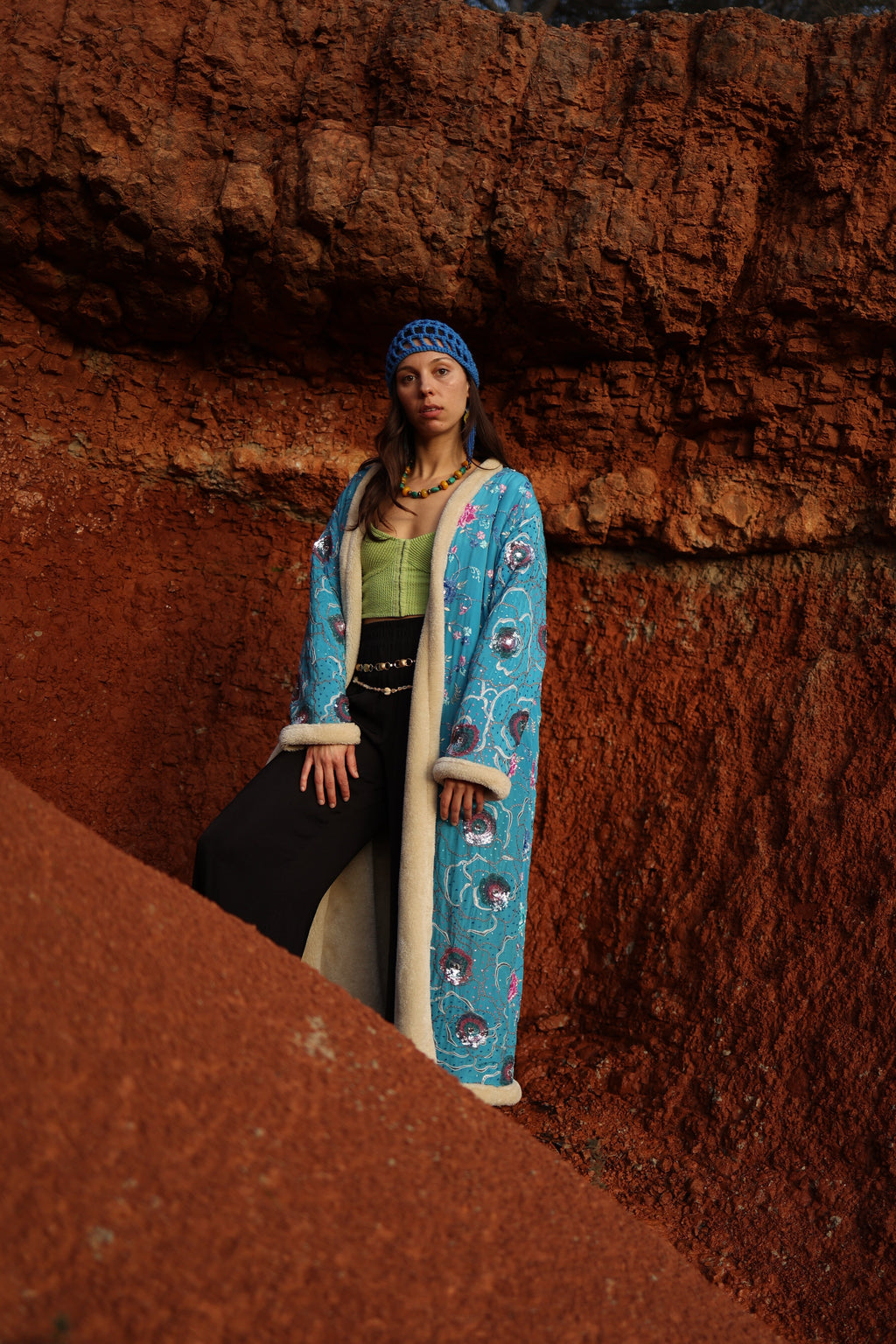 The Magical - Mermaid silk fur kimono coat