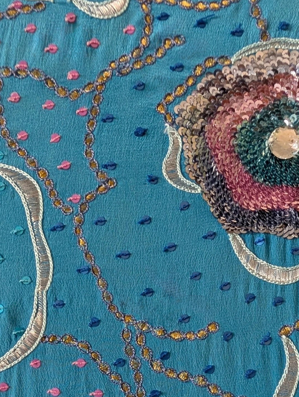 The Magical · Blue Mermaid · Unique piece in natural fibers, upcycling and handmade embroidery, Yayavara Creation