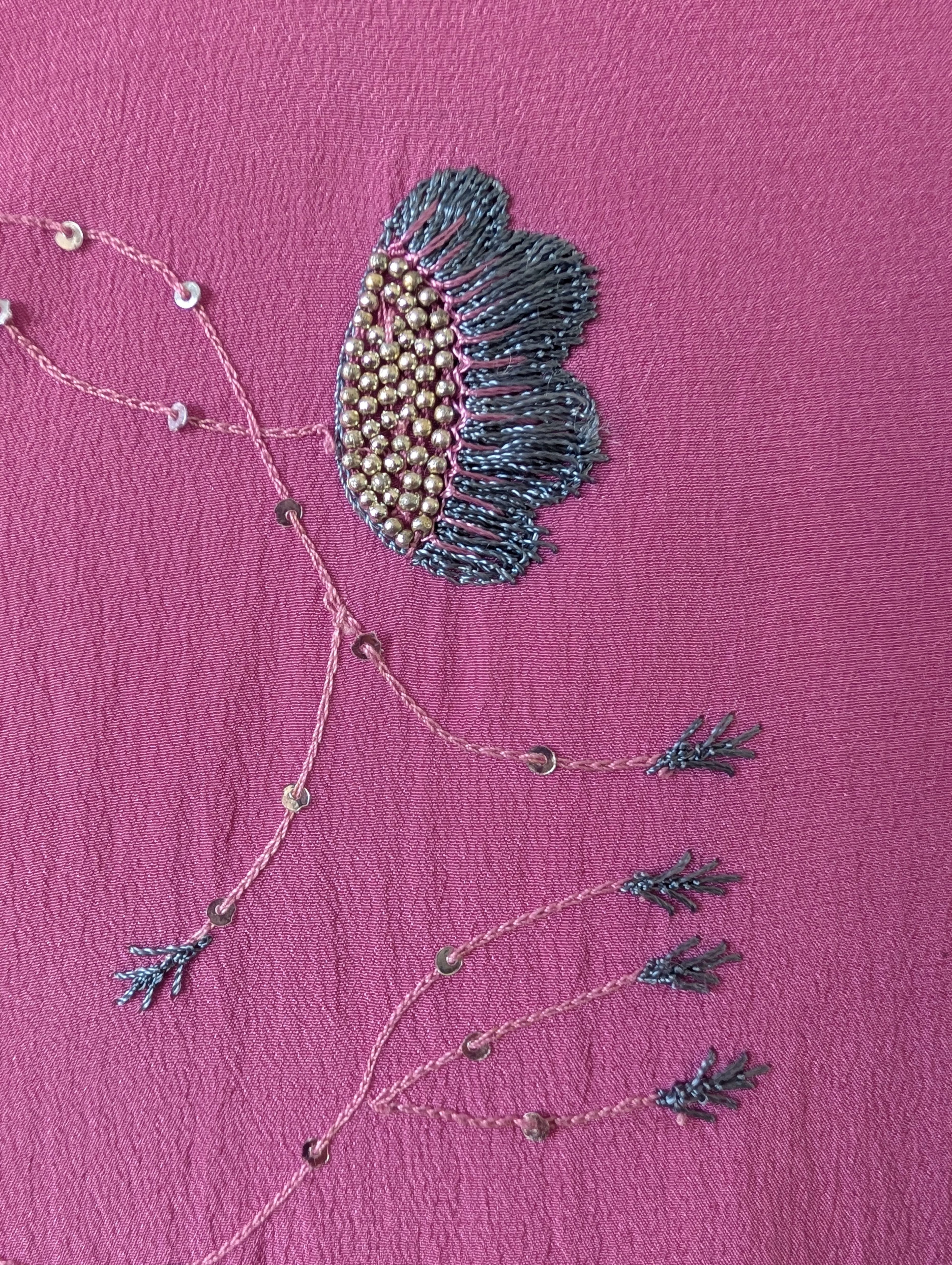 The Magical Zoom on the natural fabric embroidered