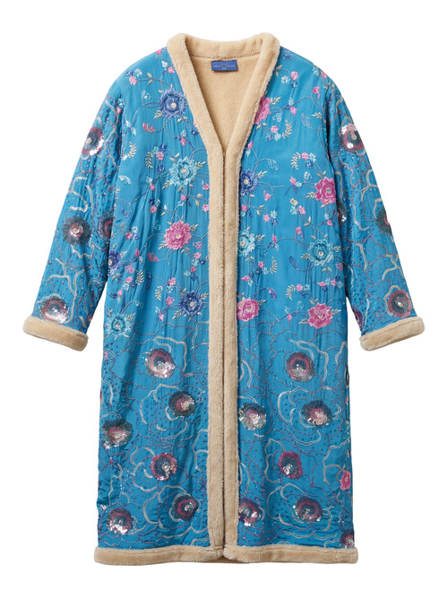 The Magical flatlay frontside natural silk embroidered coat Yayavara Creation