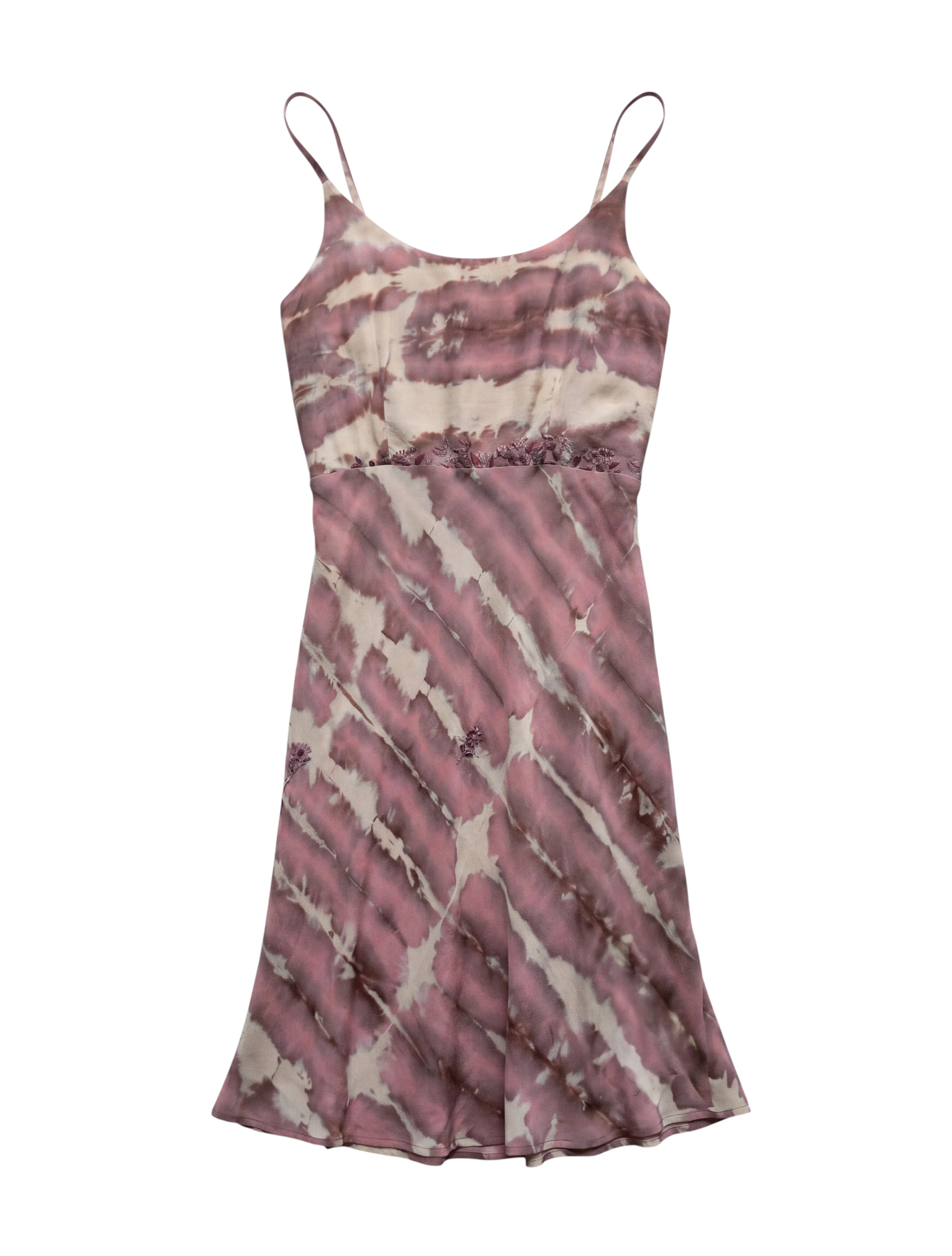 The Muse cute dress easy to wear natural silk tie and dye with handmade embroidery by Yayavara Creation