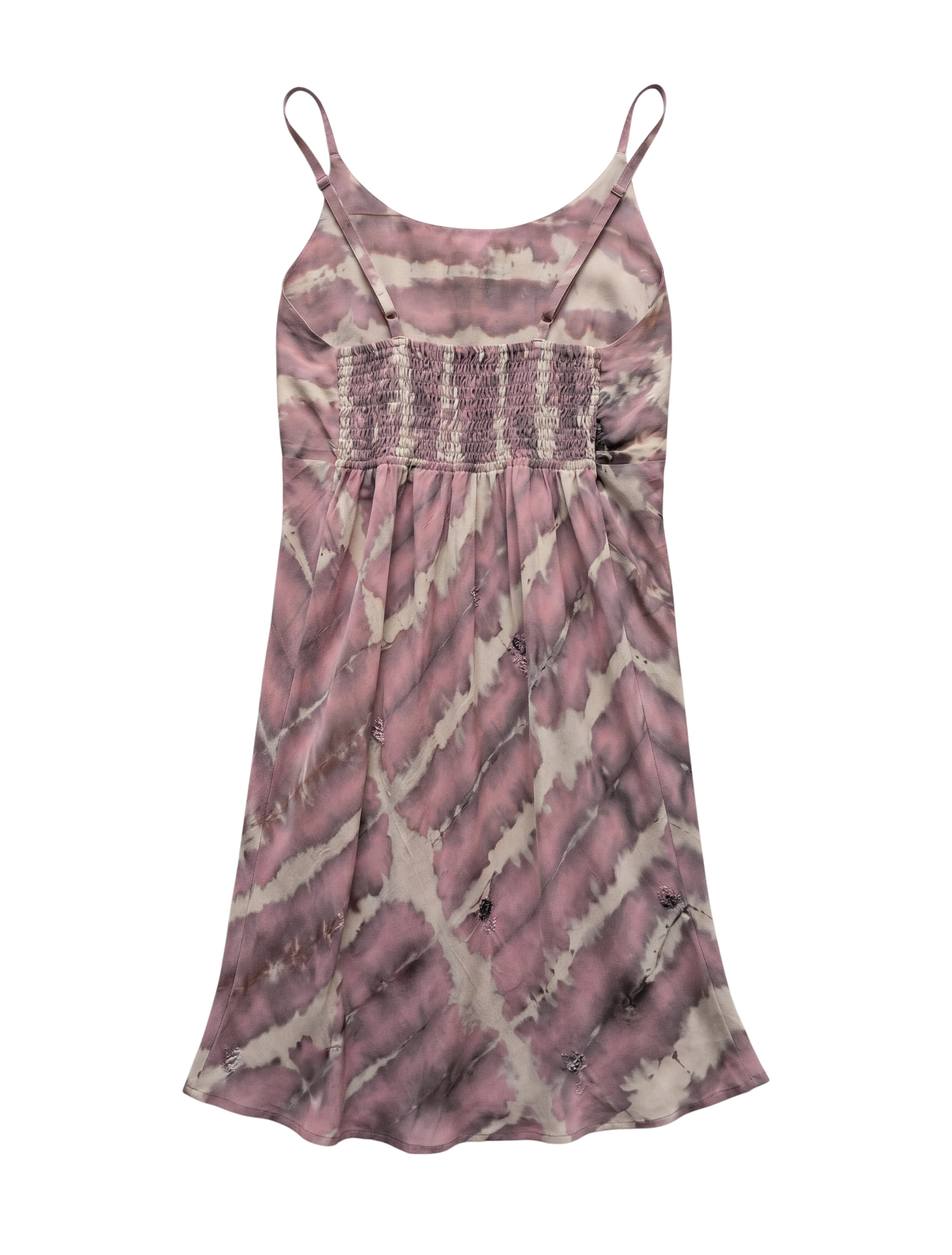 The Muse cute dress easy to wear natural silk tie and dye with handmade embroidery by Yayavara Creation