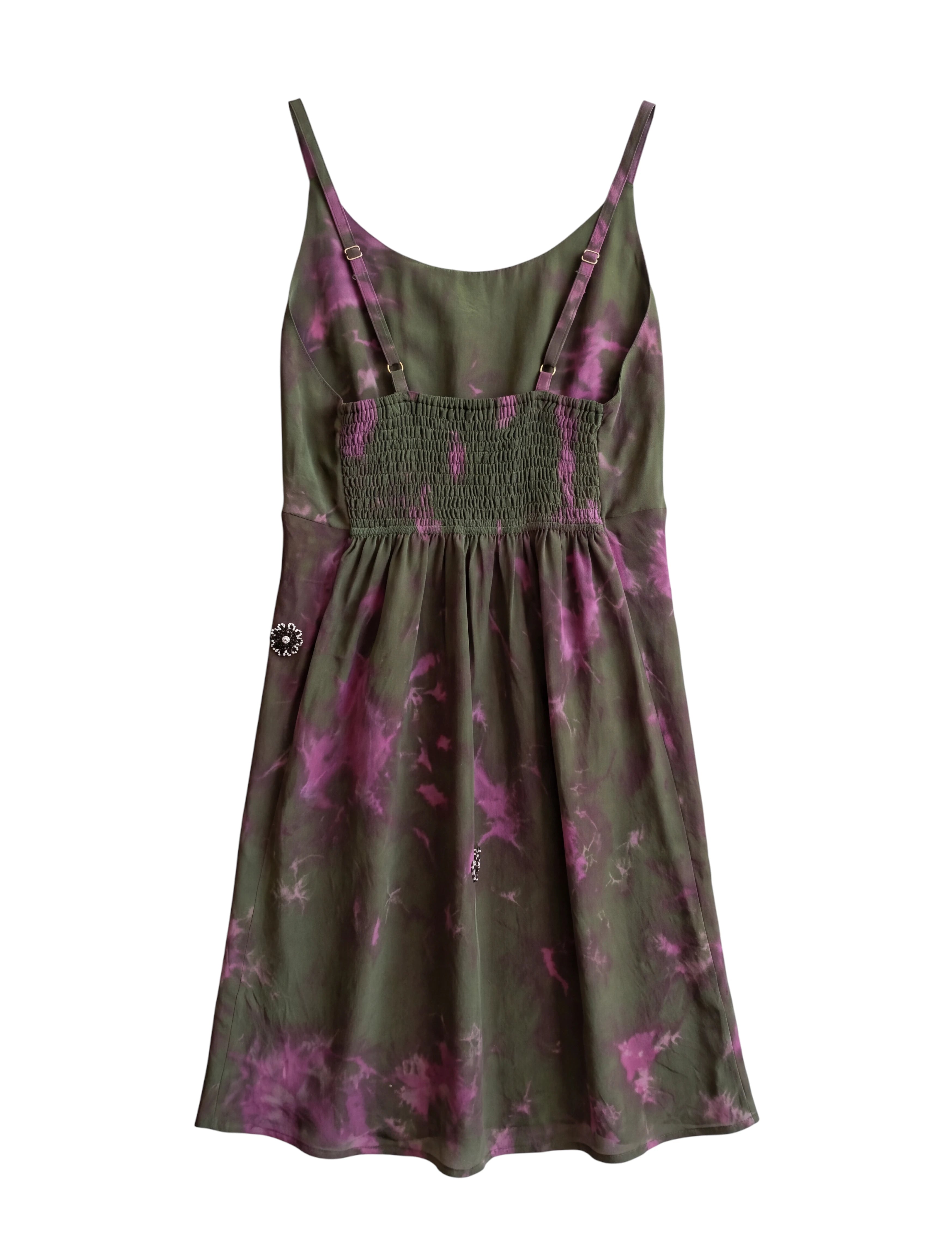 The Muse dress natural silk upcycling from vintage indian sari handmade embroidery unique piece one of a kind garment Yayavara Creation
