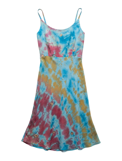The Muse one of a kind summer dress 100% natural silk tie and dye vintage upcycling slow fasion unique piece of garment only one piece conscious fashion Yayavara Creation