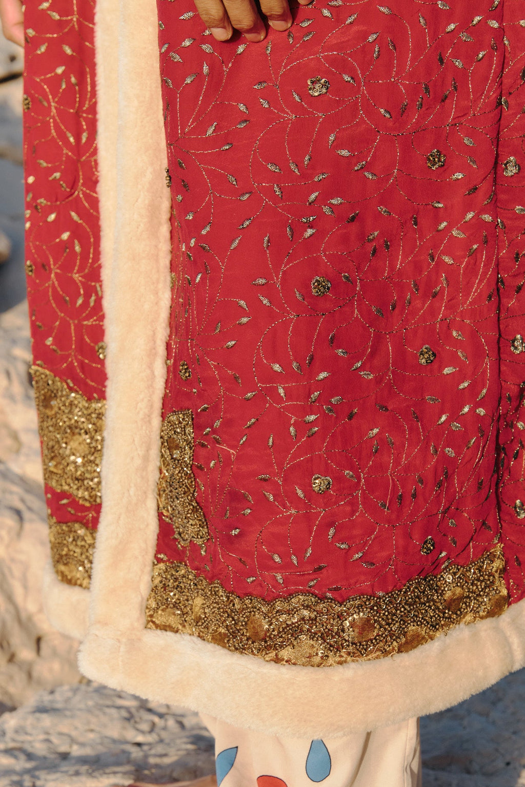 Kimono coat unisex silk upcycling sari embroideries