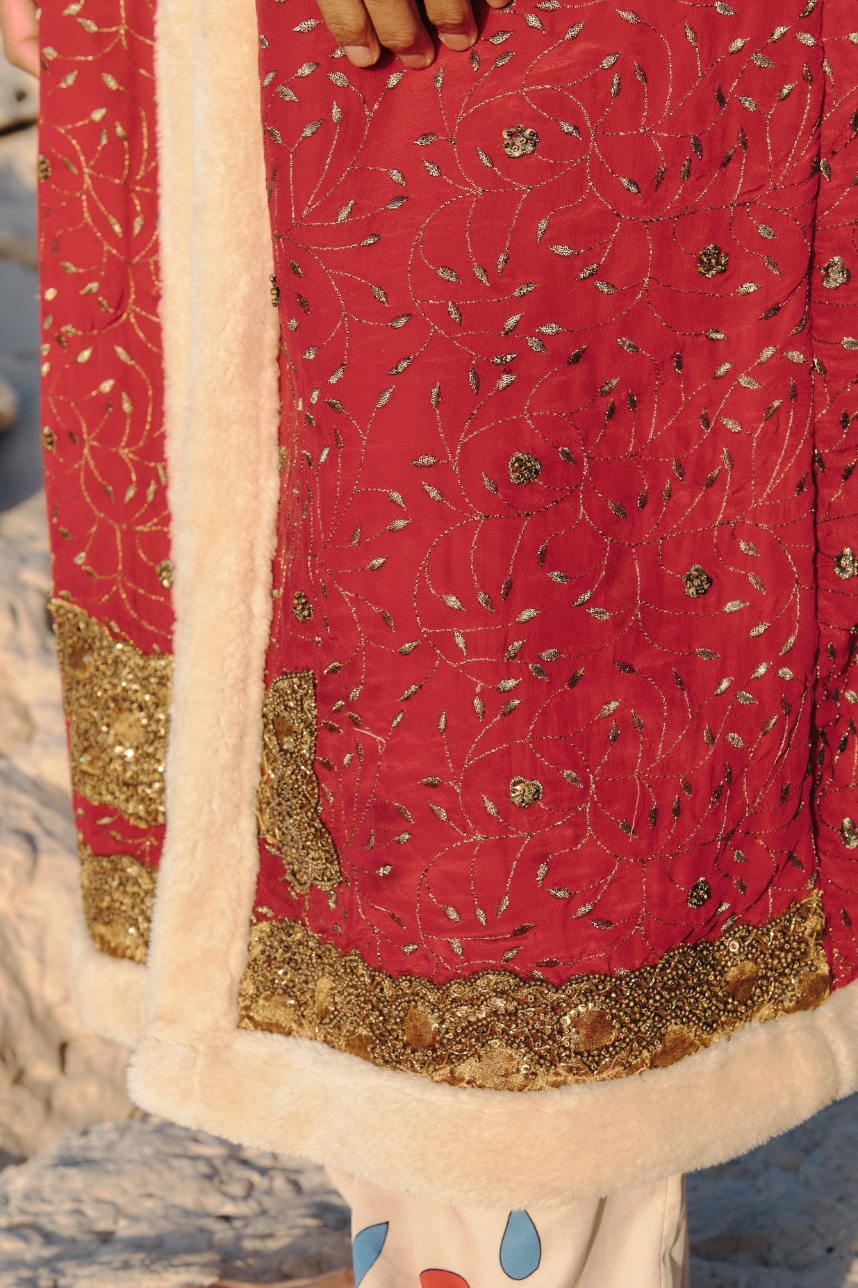 Kimono coat unisex silk upcycling sari embroideries