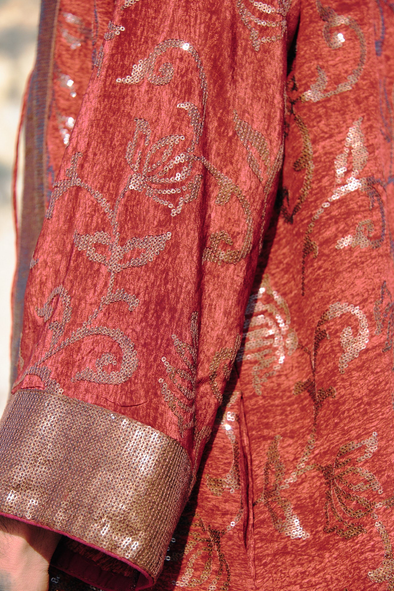 Yayavara Creation Red Sun upcycled unisex fluid kimono red and embroidery