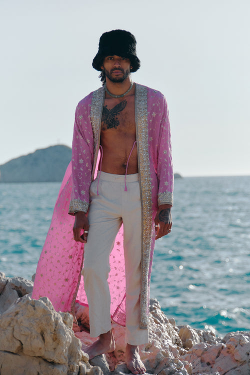 Yayavara Creation The Eternal Royal Pink and silver embroideries