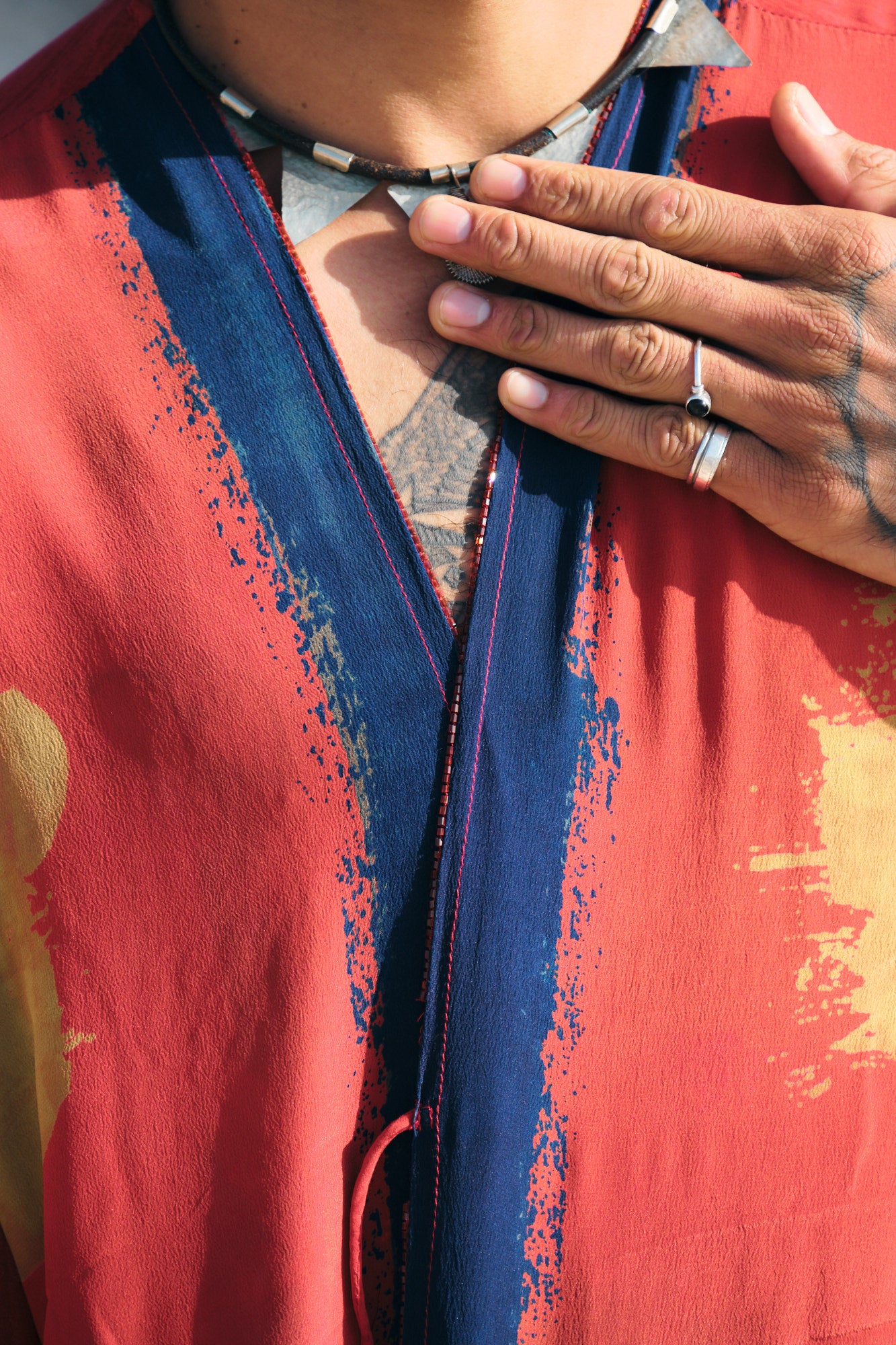 Yayavara Creation Painter Eye upcycled kimono coat