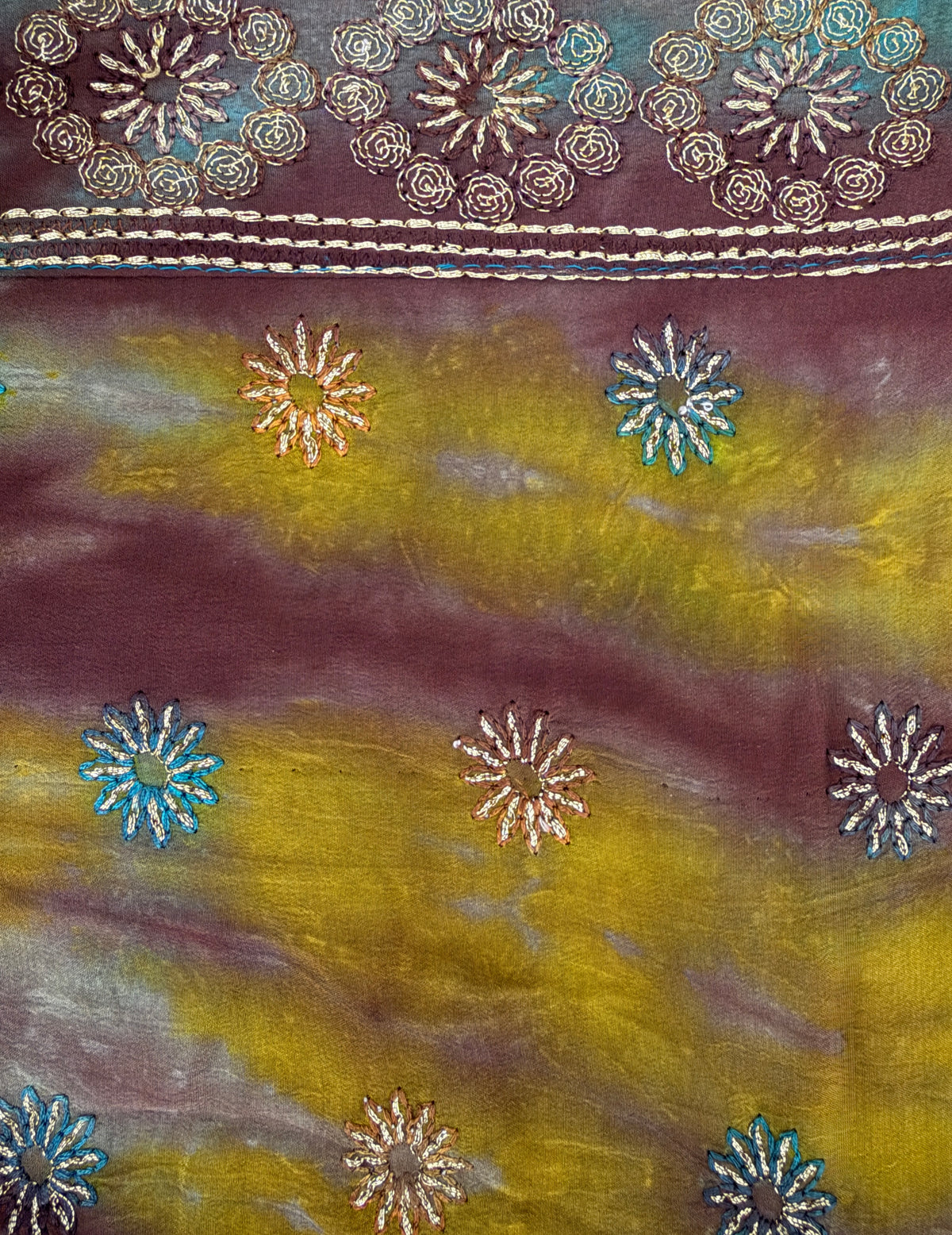 Embrodery and material details, natural silk, unique piece, Yayavara Creation