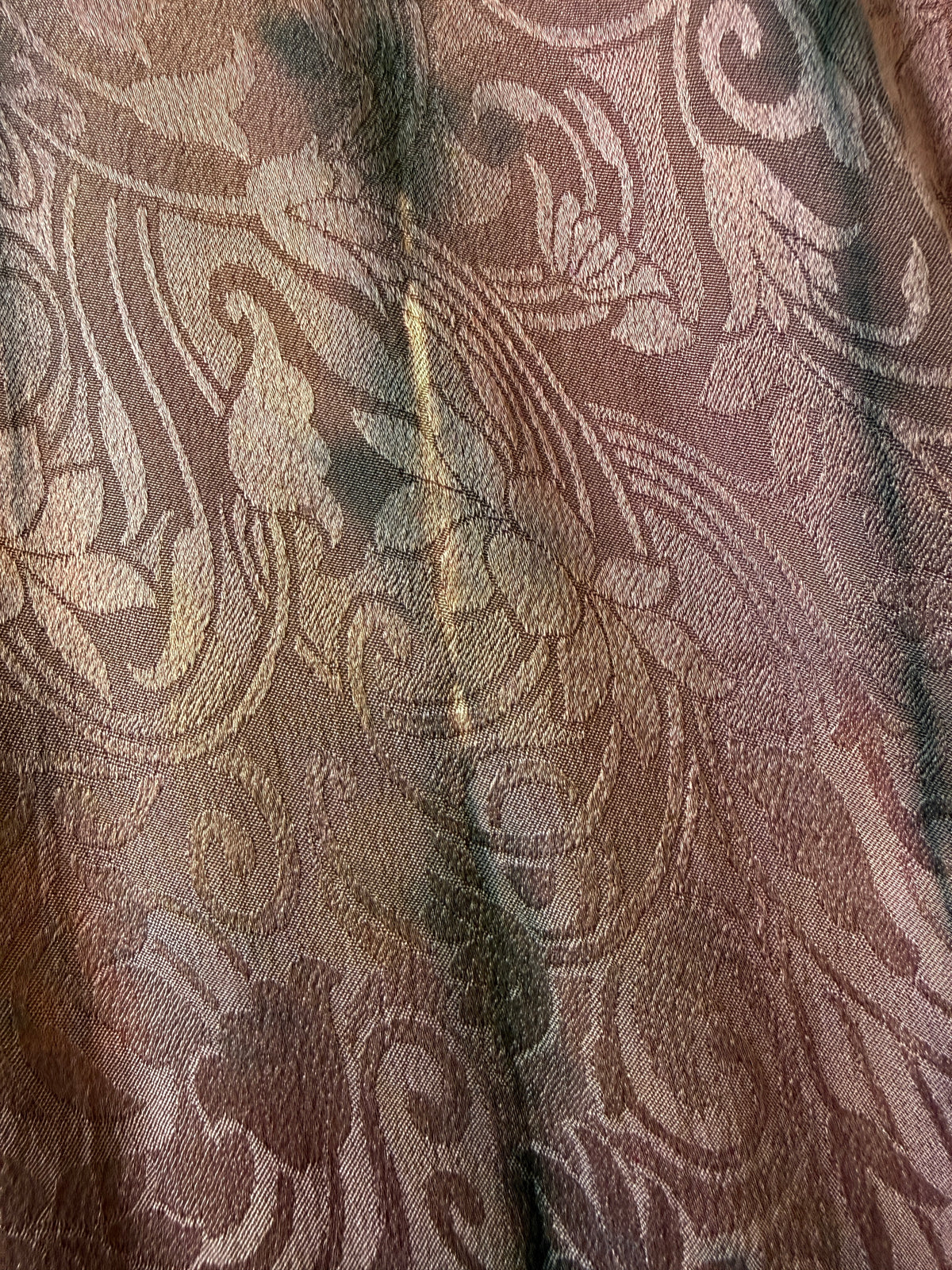 Embroidery and material detail, natural silk, Yayavara Creation
